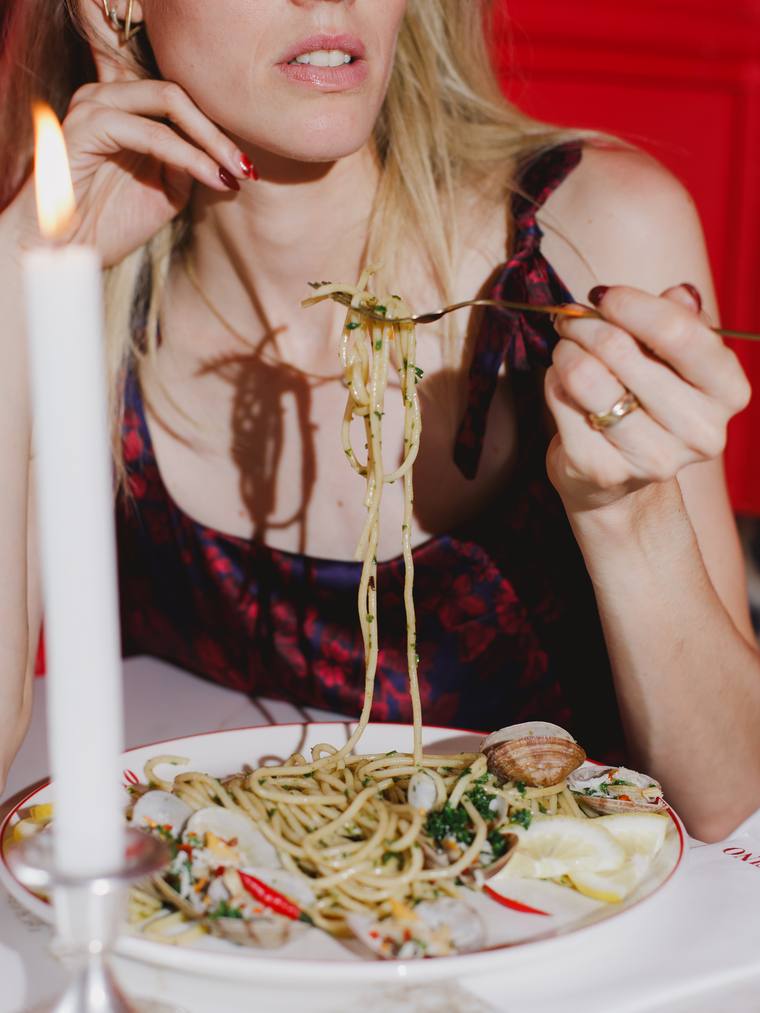 Spaghetti by candlelight